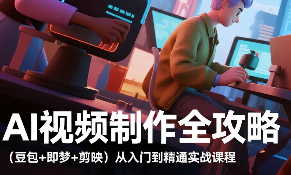 课程】AI视频制作全攻略 【豆包+即梦+剪映】从入门到精通实战课程 mp4 【8.7GB】